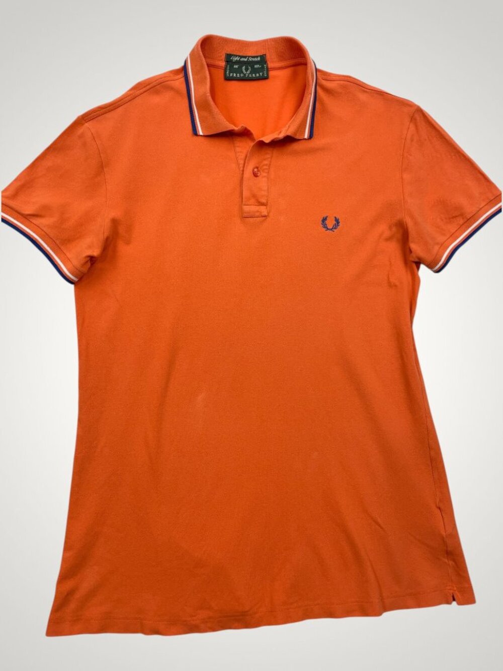 Fred Perry Light & Stretch ITALY Beta S.P.A Orange Polo Shirt Men's 46 Fits XL